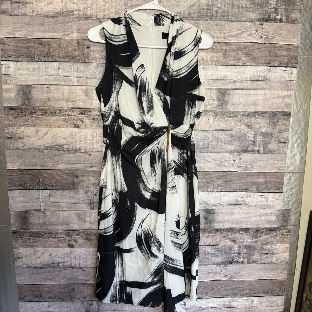 Donna Karen New York Faux Wrap Sleeveless Sheath Women's Formal Dress 6P NWT